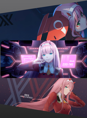 国家队02超大鼠标垫动漫二次元定制定做大号zero two加厚橡胶桌垫