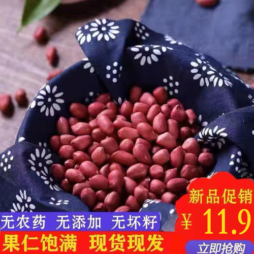 东北红皮花生米饱满四粒红皮