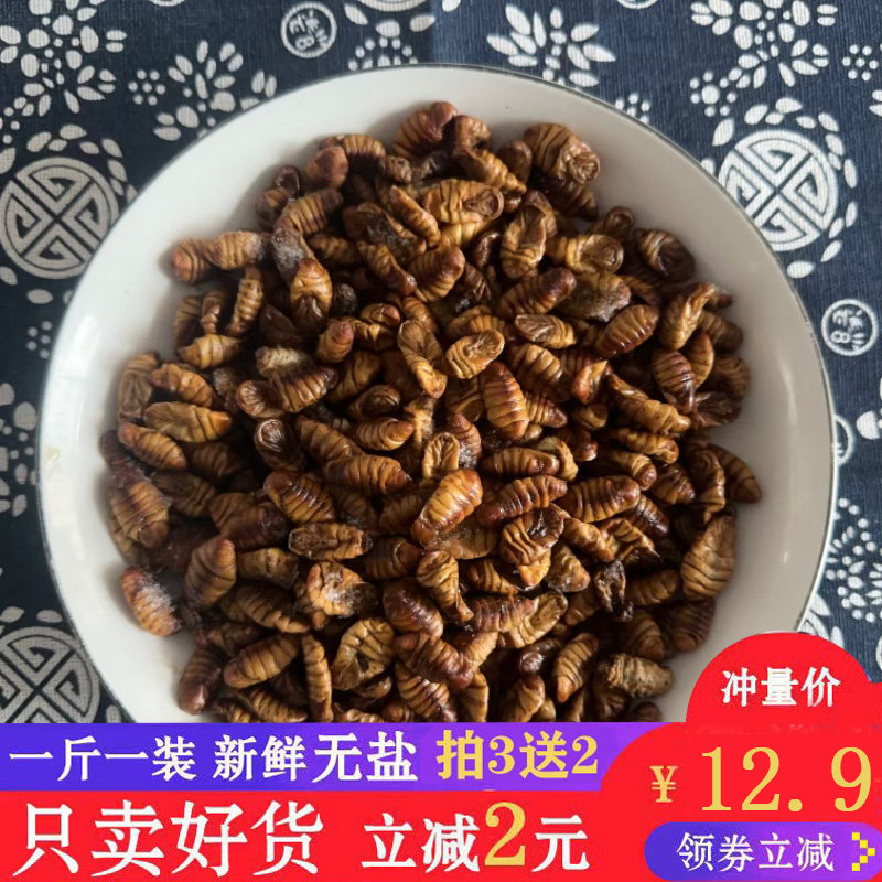 山东农家桑蚕蛹新鲜速冻干净一斤包邮生小蛹子下饭菜蜂蛹湿蝉蛹