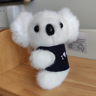 澳大利亚考拉毛绒玩具无尾熊树袋熊公仔玩偶娃娃礼物斜头白色马甲