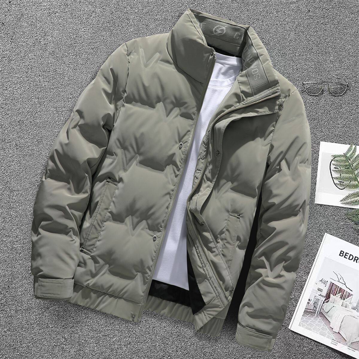 白鸭绒羽绒服男士短款冬季2025新款潮牌连帽保暖加厚高端外套冬天