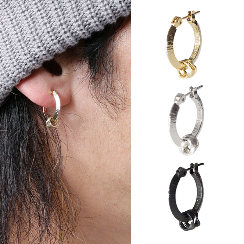 ins日本vanquish小众设计潮牌耳环耳钉耳圈男女纯银简约权志龙