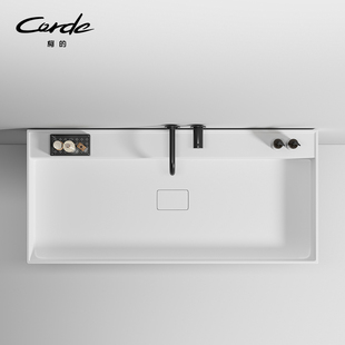 corde柯的人造石杜邦可丽耐一体盆定制窄大盆浴室洗脸洗手衣盆JOT