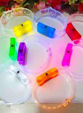 TPU高透光宽带可调节大小软胶LED发光手环酒吧音乐节应援发光手环