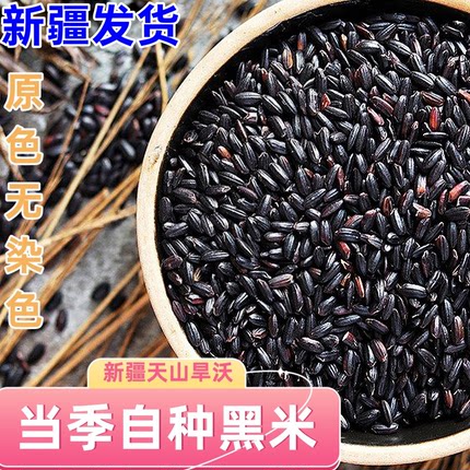 新疆天山旱沃黑米五谷杂粮真空米砖粗粮黑大米粥农家自种新米特产