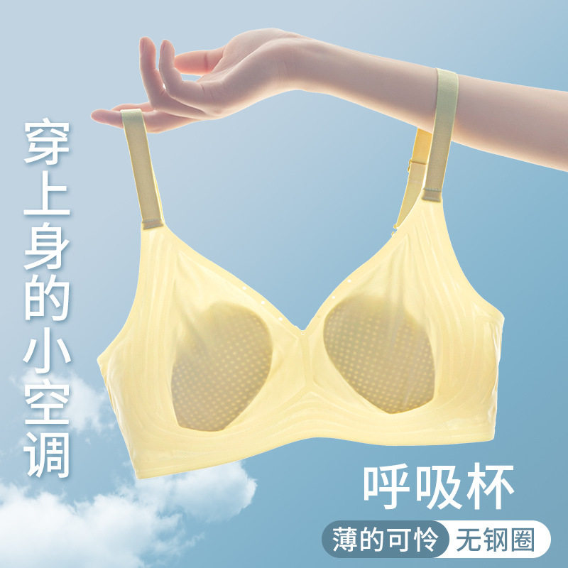 内衣女大胸显小果冻条薄款无痕兔耳朵杯大码无钢圈收副乳抖音爆款属于什么档次？
