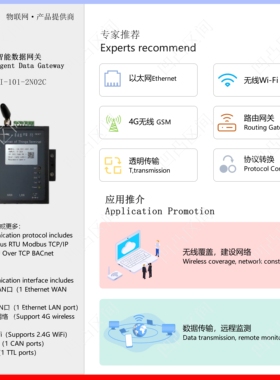 以太网路由数据网关101-2N02A TCPIP Modbus RTU MQTT JSON RS485