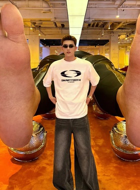 STA国潮美式街头复古短袖T恤男女夏季新款潮牌高街OS情侣纯棉上衣