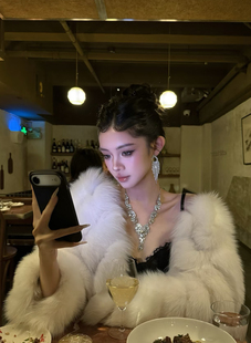 璀璨星光超闪水滴满钻流苏项链耳环套装女宫廷轻奢小众设计锁骨链