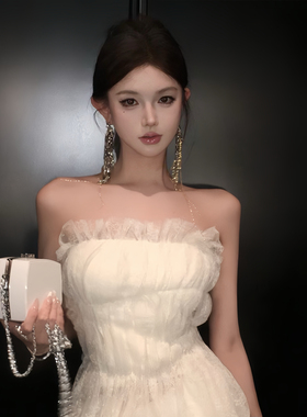 旧梦芭蕾小众设计感金色麦穗流苏耳环感轻奢气质长款耳钉耳夹