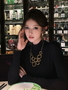 夸张小众设计师款轻奢时尚欧美项链不规则合金复古配饰饰品项链