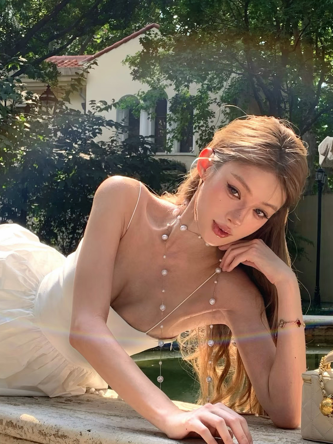 满天星法式轻奢百搭珍珠项链女ins奢华毛衣链独特小众设计感颈链