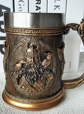 龙头海盗复古维京人雷神啤酒杯大