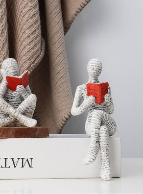 跨境新品 ReadingWomen创意读书女人家居酒柜桌面书 柜树脂小摆件