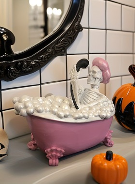 新品洗澡女鬼粉色浴缸人物造型雕