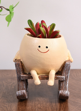 新款可爱秋千花盆悬挂植物多肉花