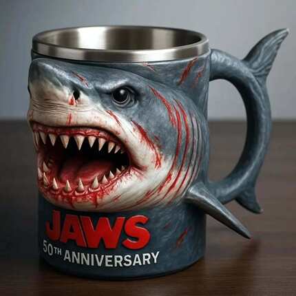 跨境爆款Jaws50th anniversary mug大白鲨50周年纪念杯树脂马克杯