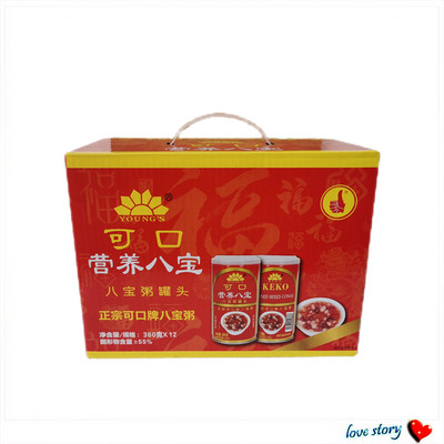 正宗可口牌八宝粥老牌子360克*12罐特色营养早餐点心即食