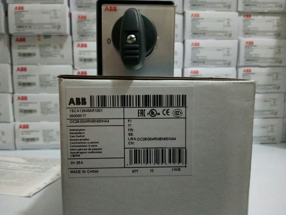 ABB原装正品凸轮开关，OC25G04RNBN00NA4；物料号：25000017议价