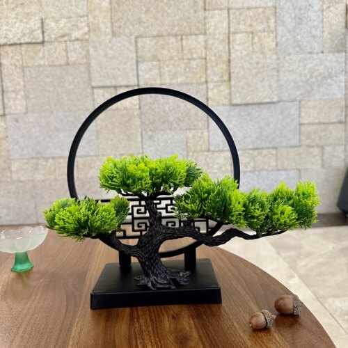 仿真迎客松酒店装饰桌面装饰