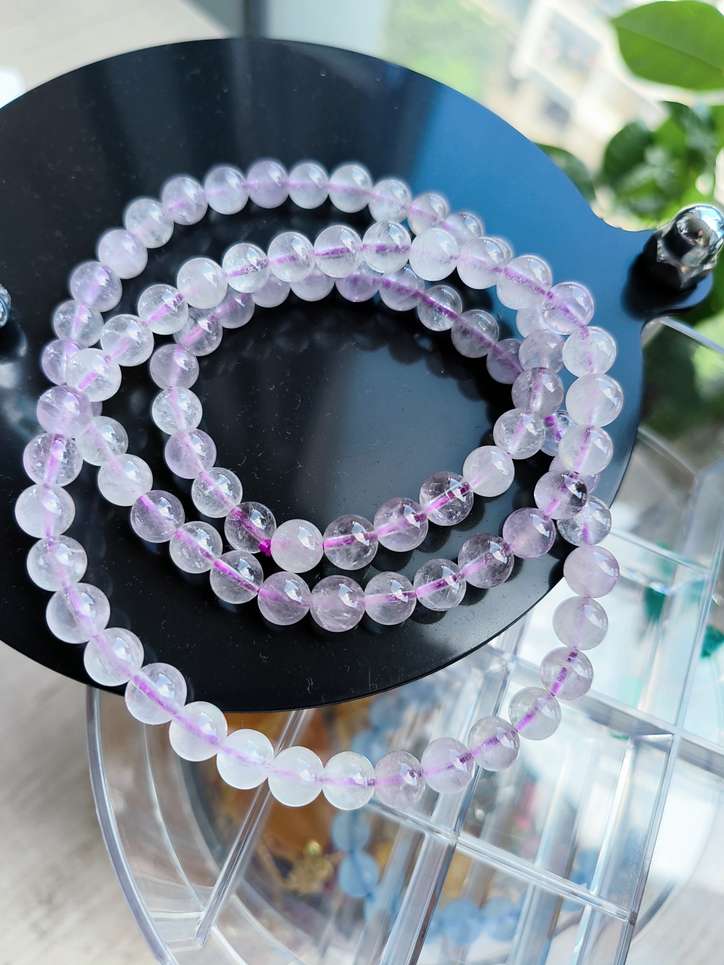 天然淡紫幽灵手链6mm多圈女时尚百搭简约小清新xing价比高