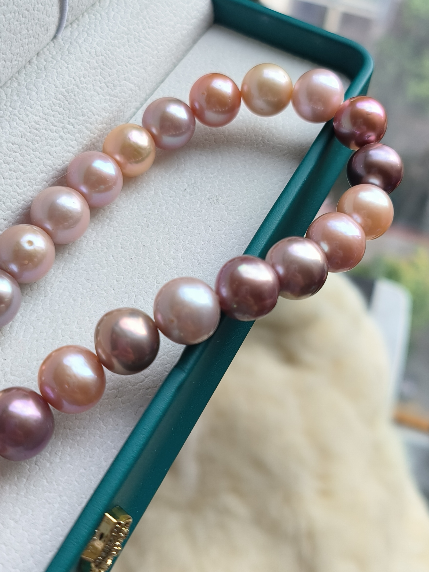 高货来了强光贼亮色彩组合也漂亮9-11mm混彩糖果天然淡水珍珠项链