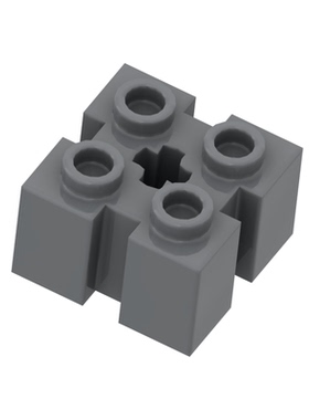 兼容90258 小颗粒积木散件moc零配件 2x2四竖槽轴孔砖DIY 散