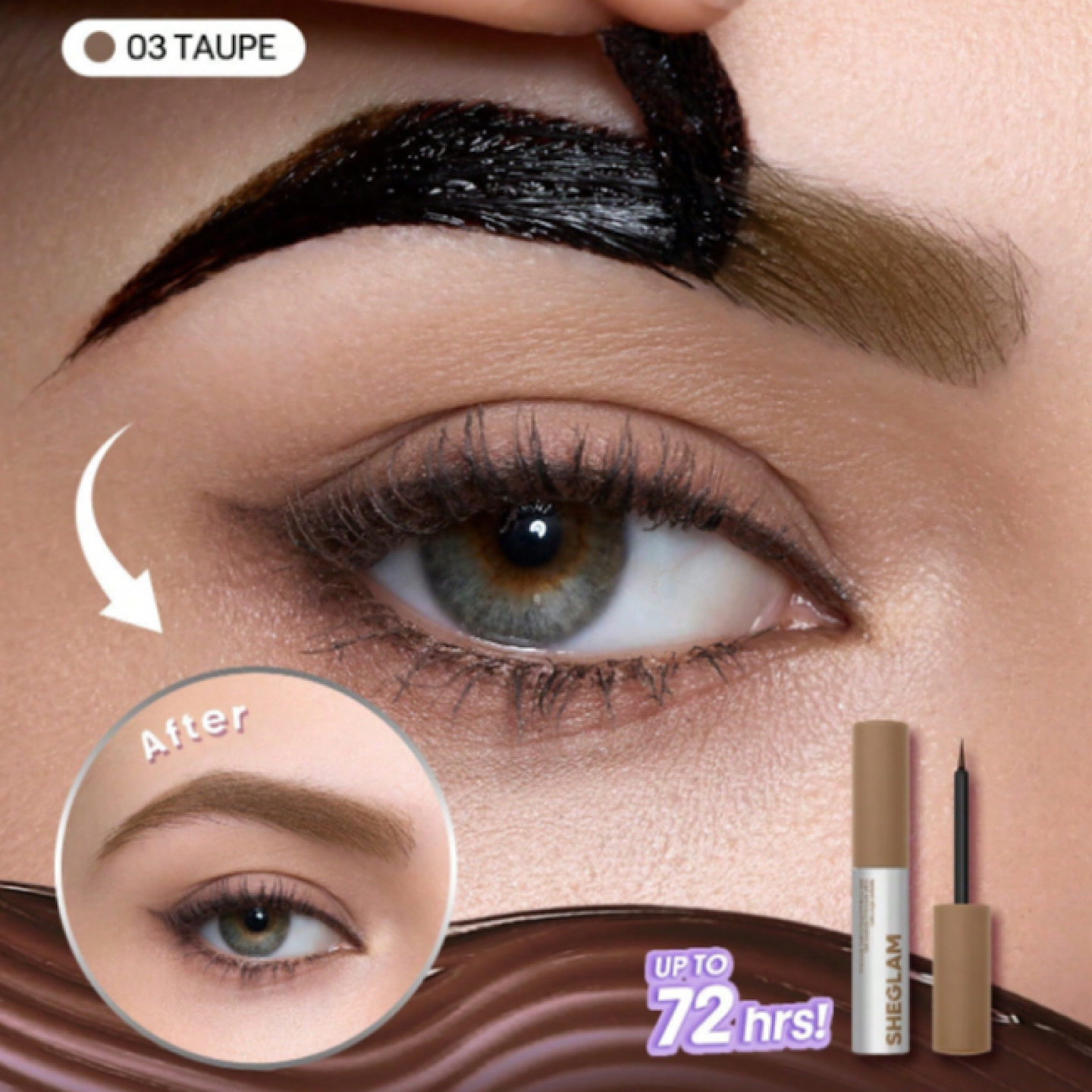 日本采购sheglam撕拉染眉膏 塑造自然持久眉形不易晕染眉胶5ml