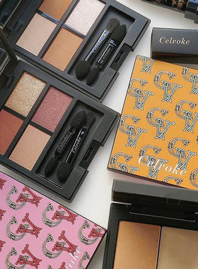 现货1.29日本celvoke眼影12彩妆四色调色盘EX14双色修容腮红