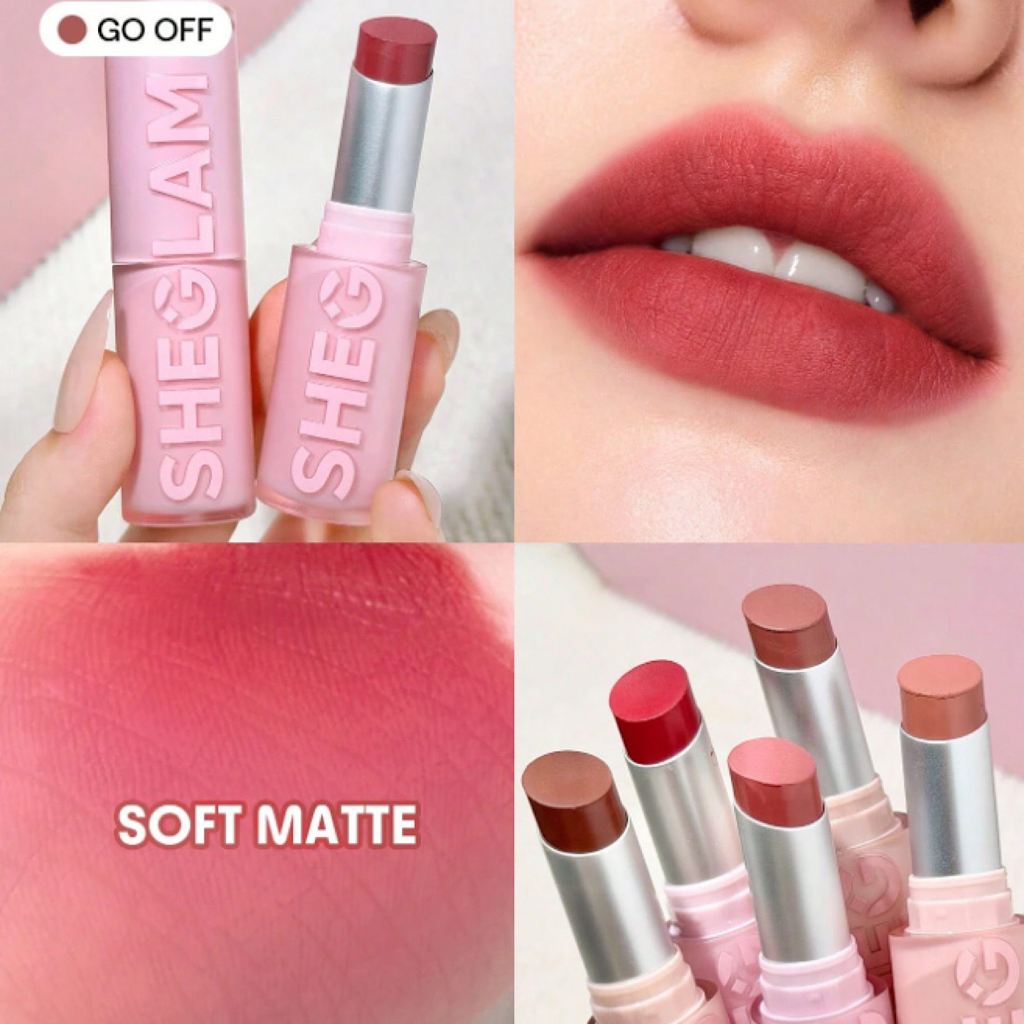 日本采购sheglam粉管哑光口红 新品12色可选高级哑光质地显肤色