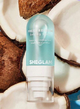 日本采购sheglam定妆喷雾持久定妆紫色哑光控油款妆蓝色保湿补水