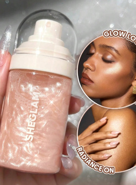 日本采购sheglam高光定妆喷雾 带金色细闪干皮油皮光泽保湿不脱妆