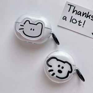 可爱线条猫咪适用QCY Crossky C30蓝牙耳机保护套c30s防摔软壳C30