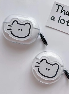 可爱简约线条猫咪适用OPPO Enco R4蓝牙耳机保护套encor4防摔软壳