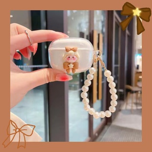 简约蝴蝶结女孩适用乔威T200 air蓝牙耳机保护套t300air软t400air