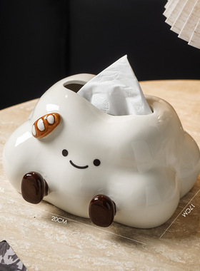 ins奶油风纸巾盒摆件轻奢高档客厅抽纸盒家用茶几桌面装饰品批发