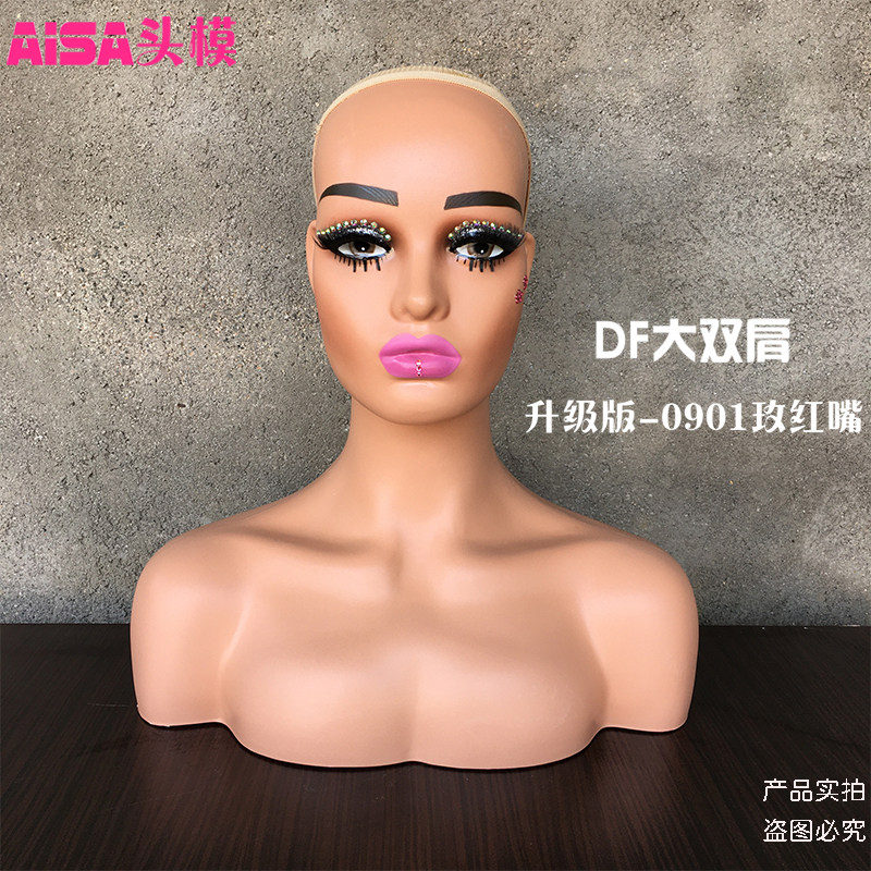 欧美双肩非洲半身模特头假人头模饰品帽子假发展示模型头道具