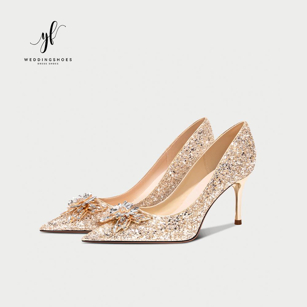 香槟色婚鞋新娘鞋绝美不累脚