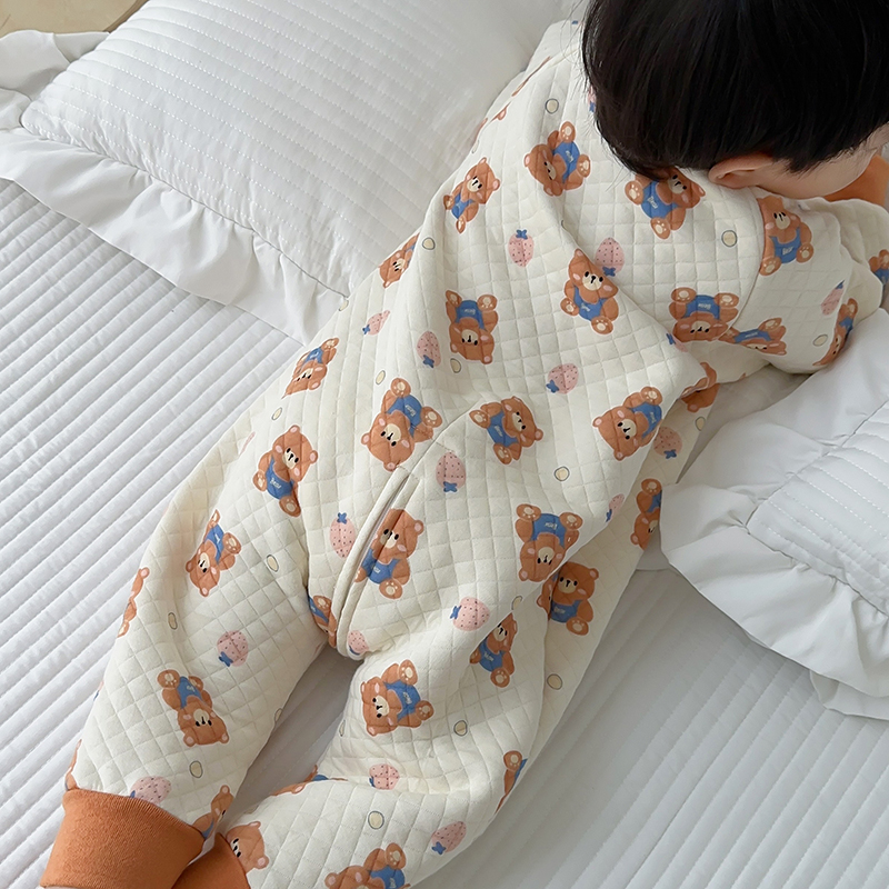 保暖春秋薄棉睡衣分腿睡袋防踢被