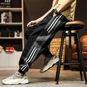 2023春撞色休闲裤拼条工装裤潮流青春男裤长裤XZ204-1-K9303-P50图片