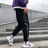 2023春装港风休闲裤拼条撞色工装裤青春潮流束脚小脚裤K1082-P50，男装休闲裤，星座204-1