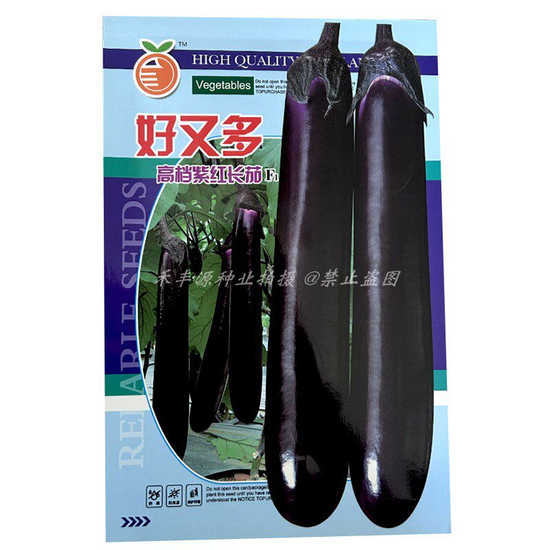 好又多高档紫红长茄种子早熟1000粒座果多深紫红色果肉白色蔬菜种