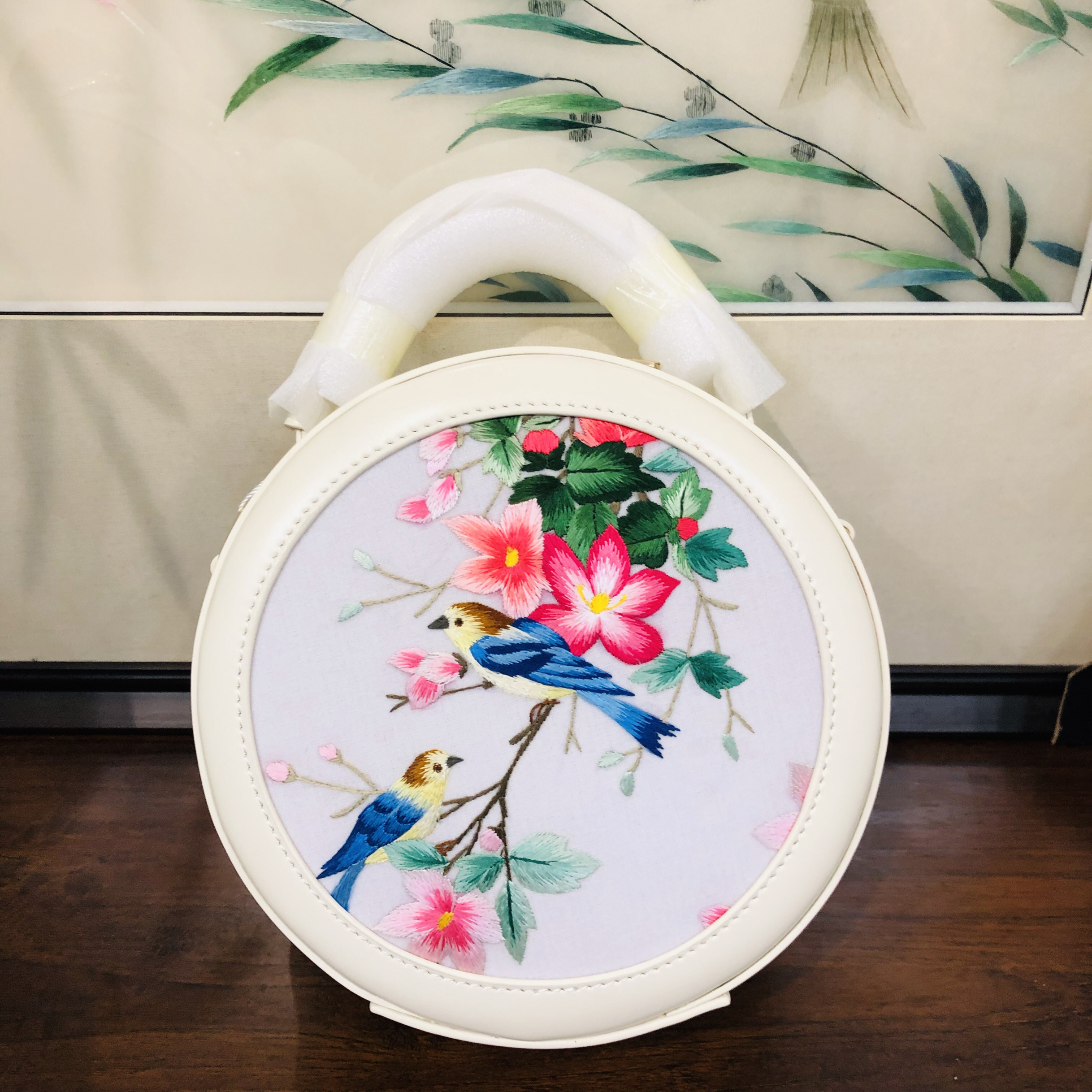 2025新品非遗苏绣包牛皮包斜挎包小包绣花旗袍包包汉服包手提包女