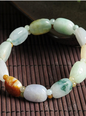 飘花翡翠龟壳串珠玉器男女款手链