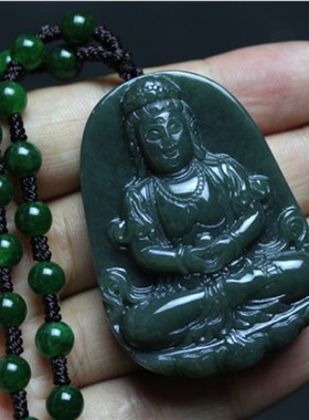 新疆和田玉项链观音吊坠