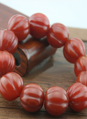 红玛瑙南瓜珠手串玉石时尚饰品