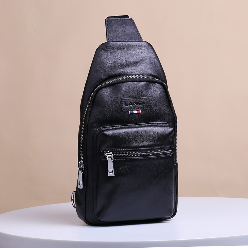 黑色全头层牛皮男士胸包真皮休闲夏季新款斜挎小包包背包,箱包皮具/热销女包/男包,胸包,淘宝优惠券,粉丝福利购,淘宝优惠卷