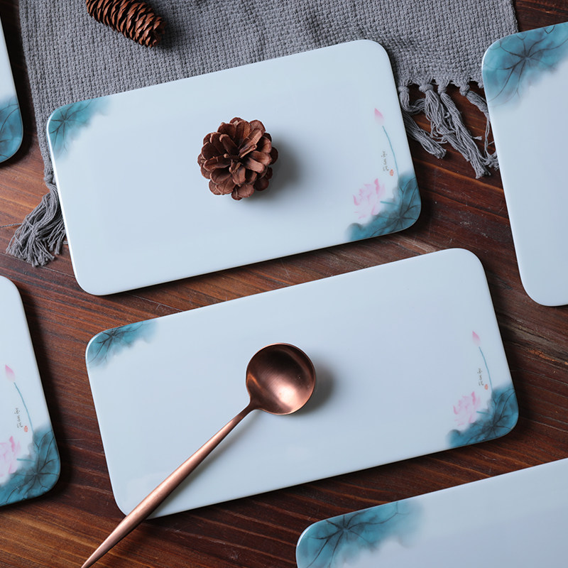 创意长方形商用蛋糕冷菜密胺平盘