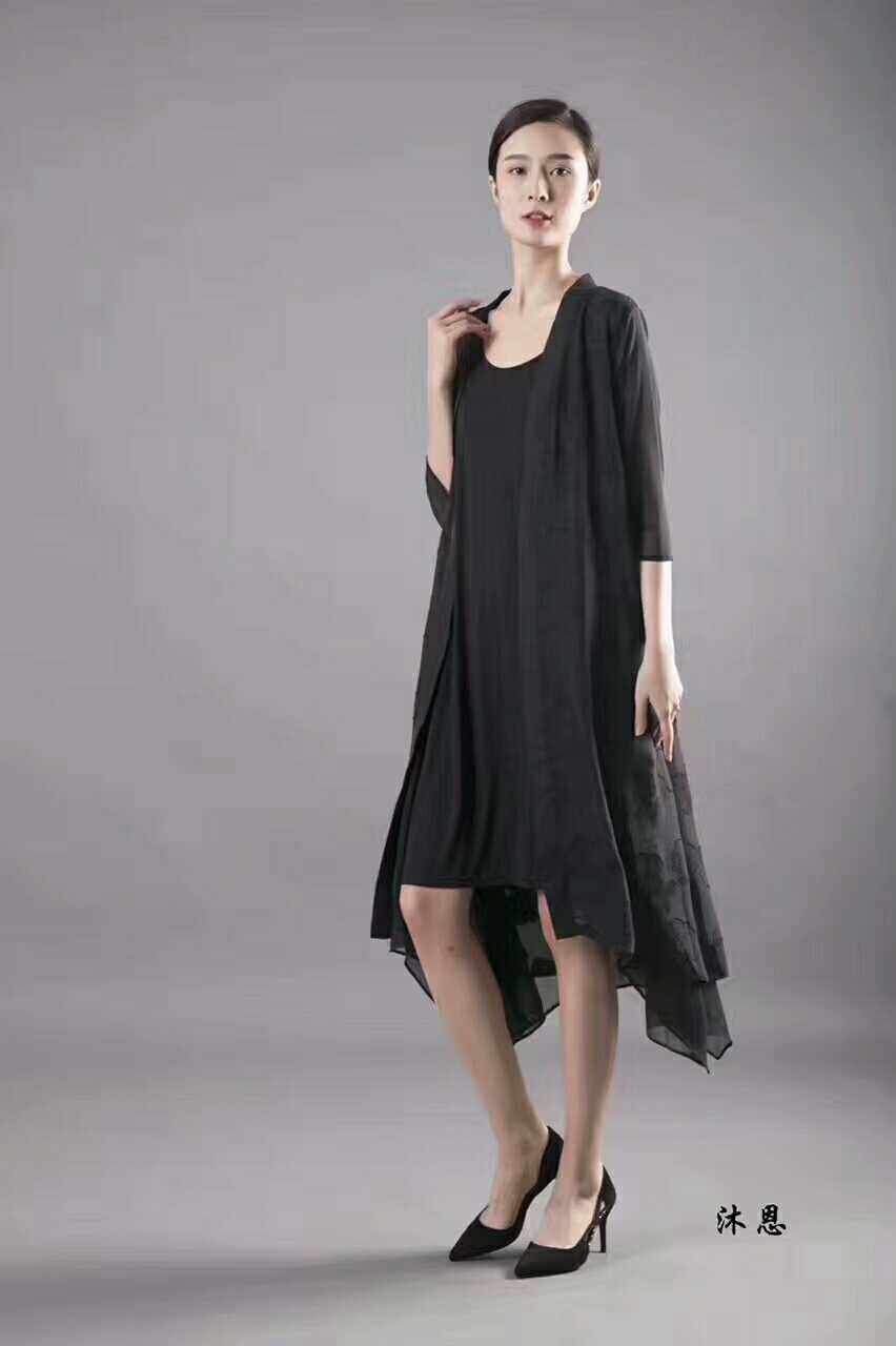 沐恩春装新款上市大码韩版胖咪咪时尚显瘦披风外套真丝披风797