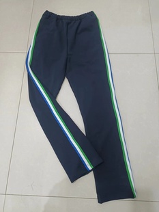 初高中天立学校纯棉运动校服裤藏蓝色贴绿白蓝一体彩色条校裤中性